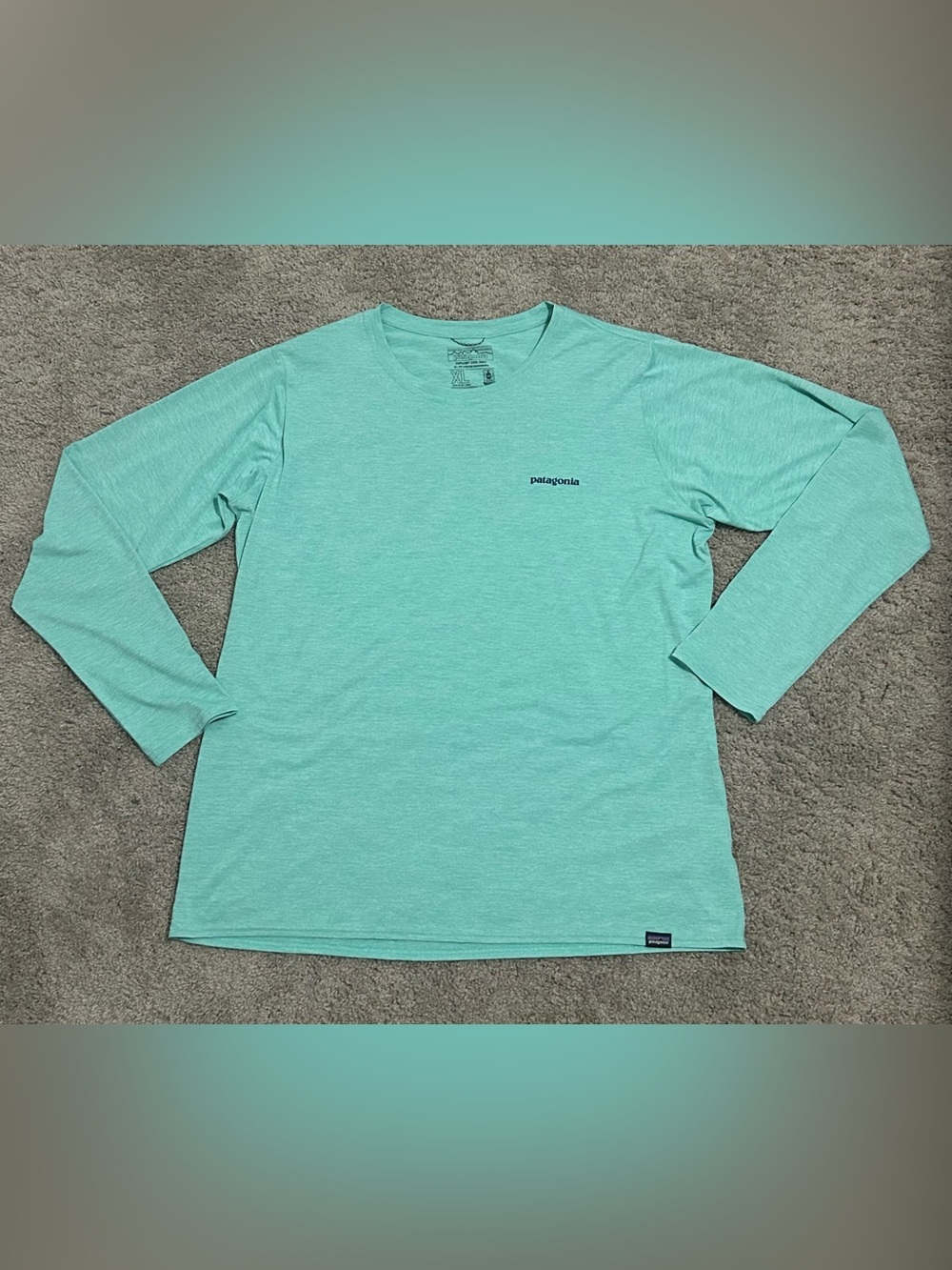 Patagonia Men’s Capilene Cool Daily Long Sleeve — Heather Teal — XL